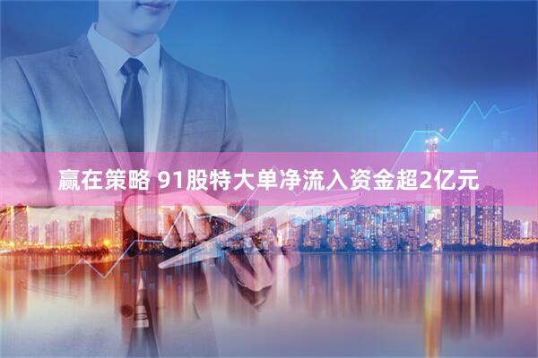 赢在策略 91股特大单净流入资金超2亿元