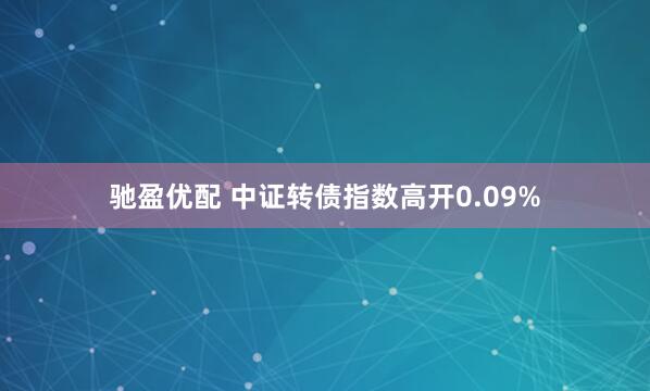 驰盈优配 中证转债指数高开0.09%
