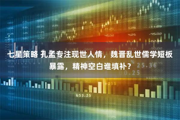 七星策略 孔孟专注现世人情，魏晋乱世儒学短板暴露，精神空白谁填补？